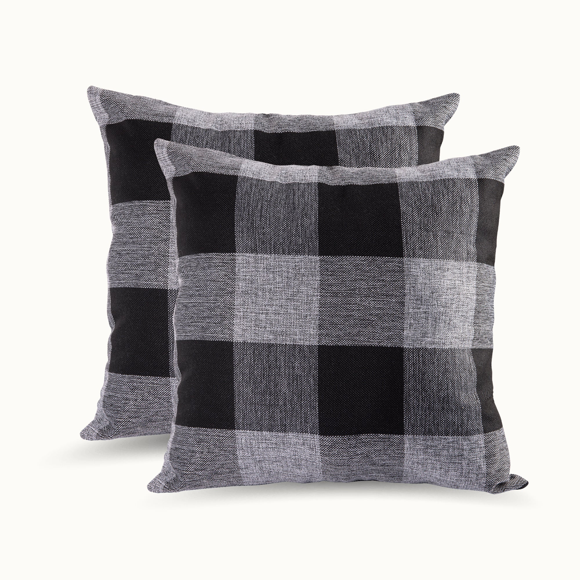 Buffalo Plaid Throw Pillow Covers – Black & Grey Checkered, Set of 2 (16x16, 18x18, or 20x20 Inch) by Zulay Kitchen