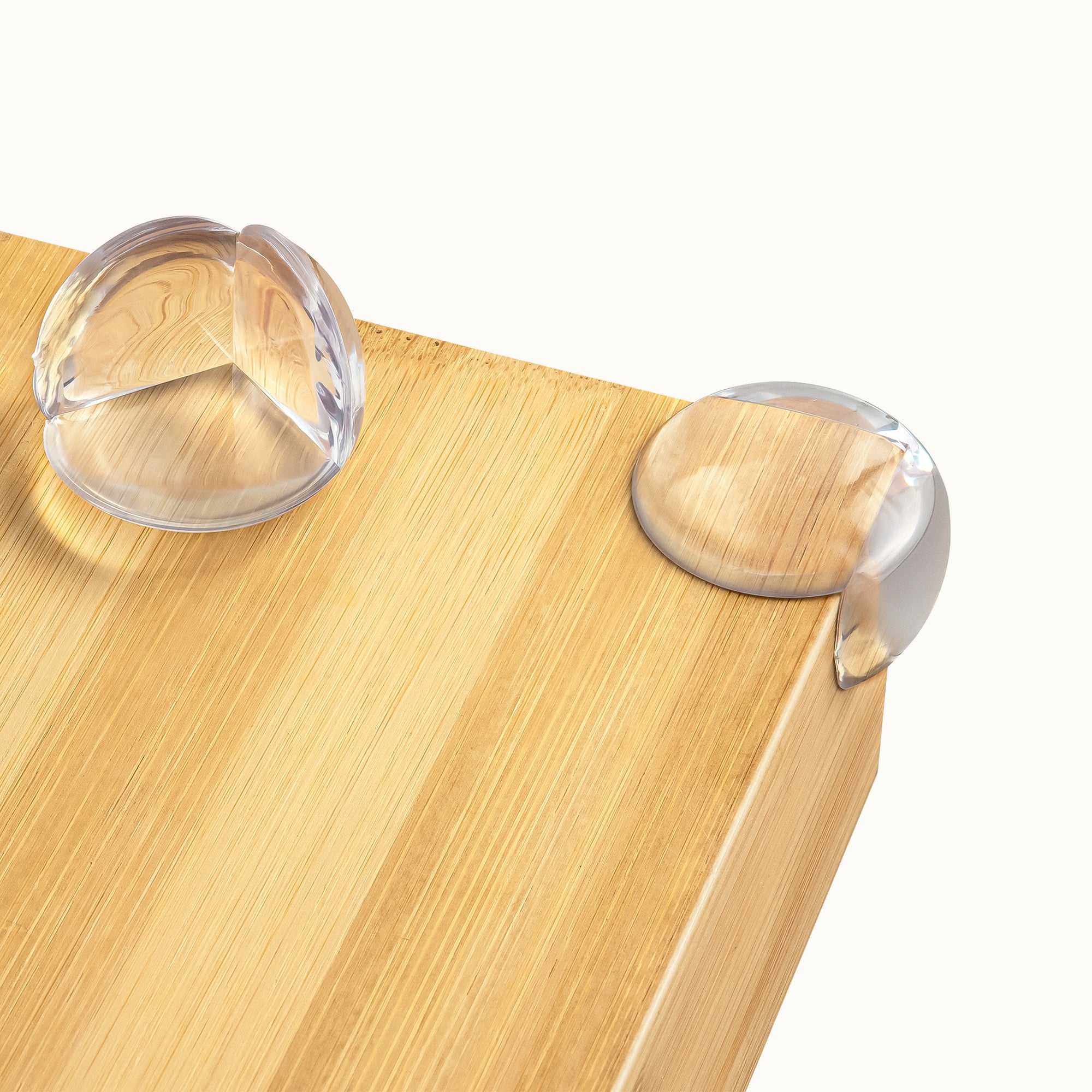Clear Corner Protectors on a Wooden Surface by Zulay Kitchen