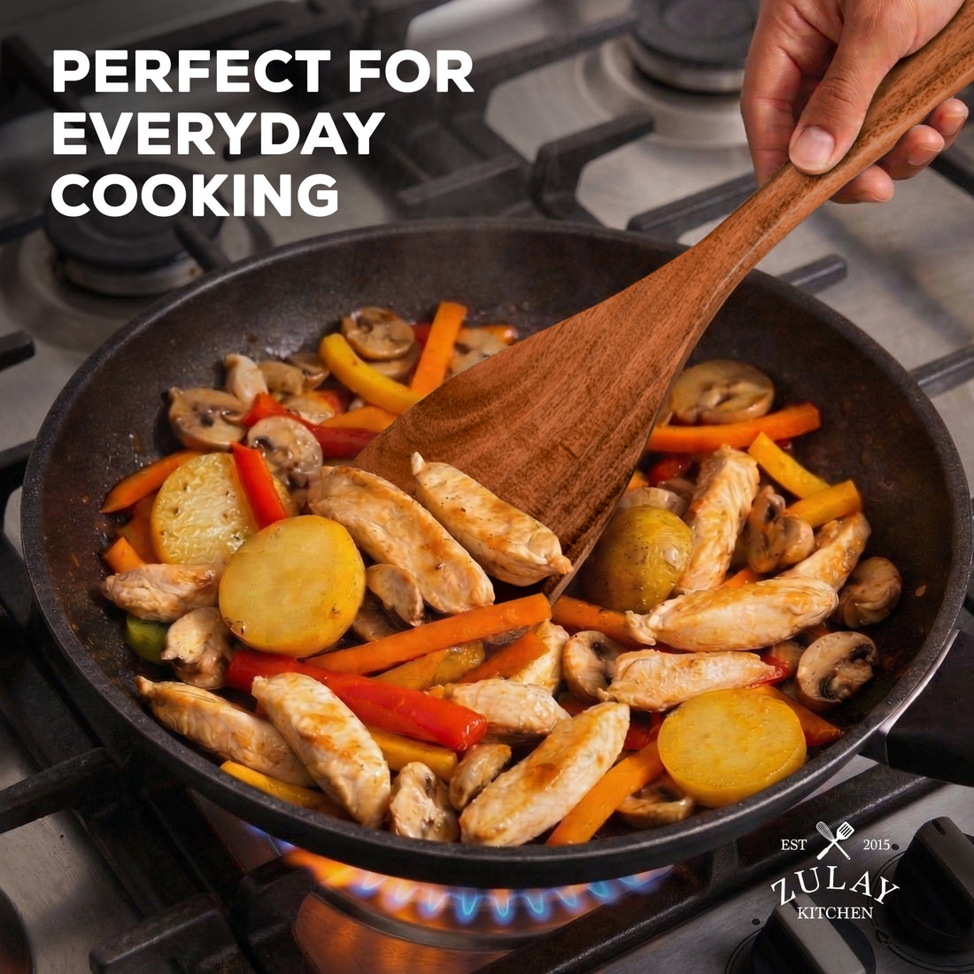 Teak Wood Utensils Set by Zulay Kitchen