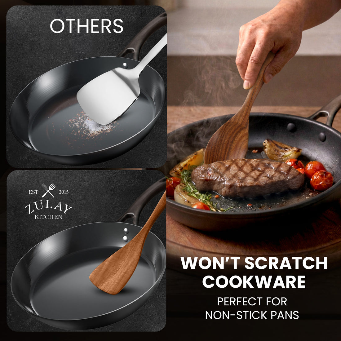 Teak Wood Utensils Set by Zulay Kitchen