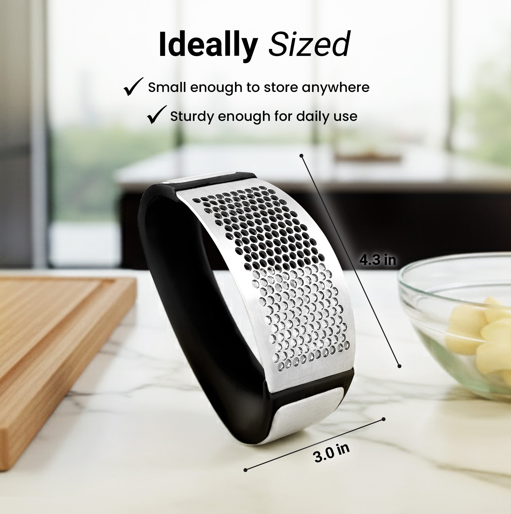 Sturdy and Ideally Sized Garlic Press by Zulay Kitchen