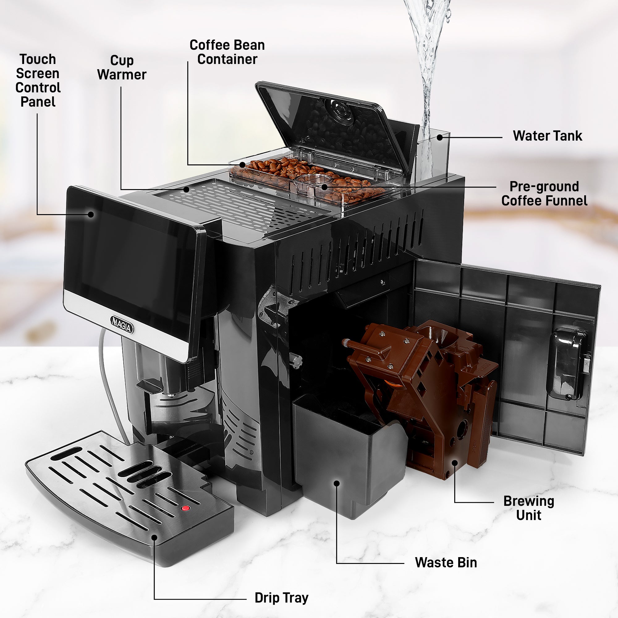 MAGIA Espresso Machine - Black by Zulay Kitchen
