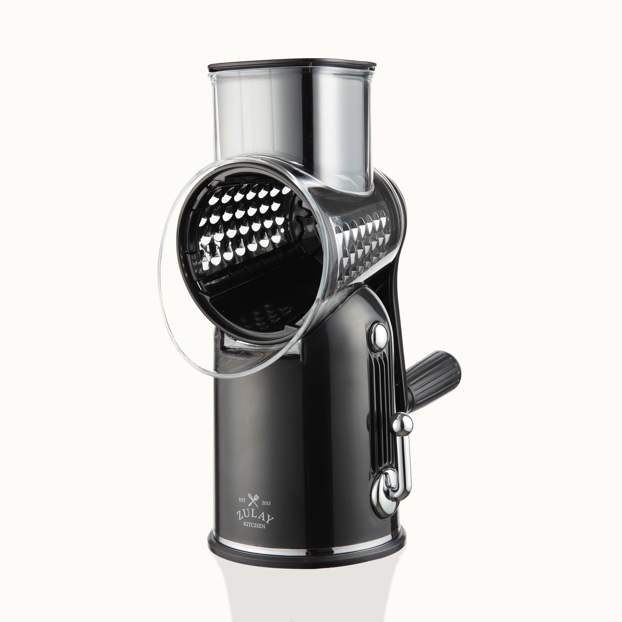 Rotary Cheese Grater Classic with 5 Blades - Black by Zulay Kitchen