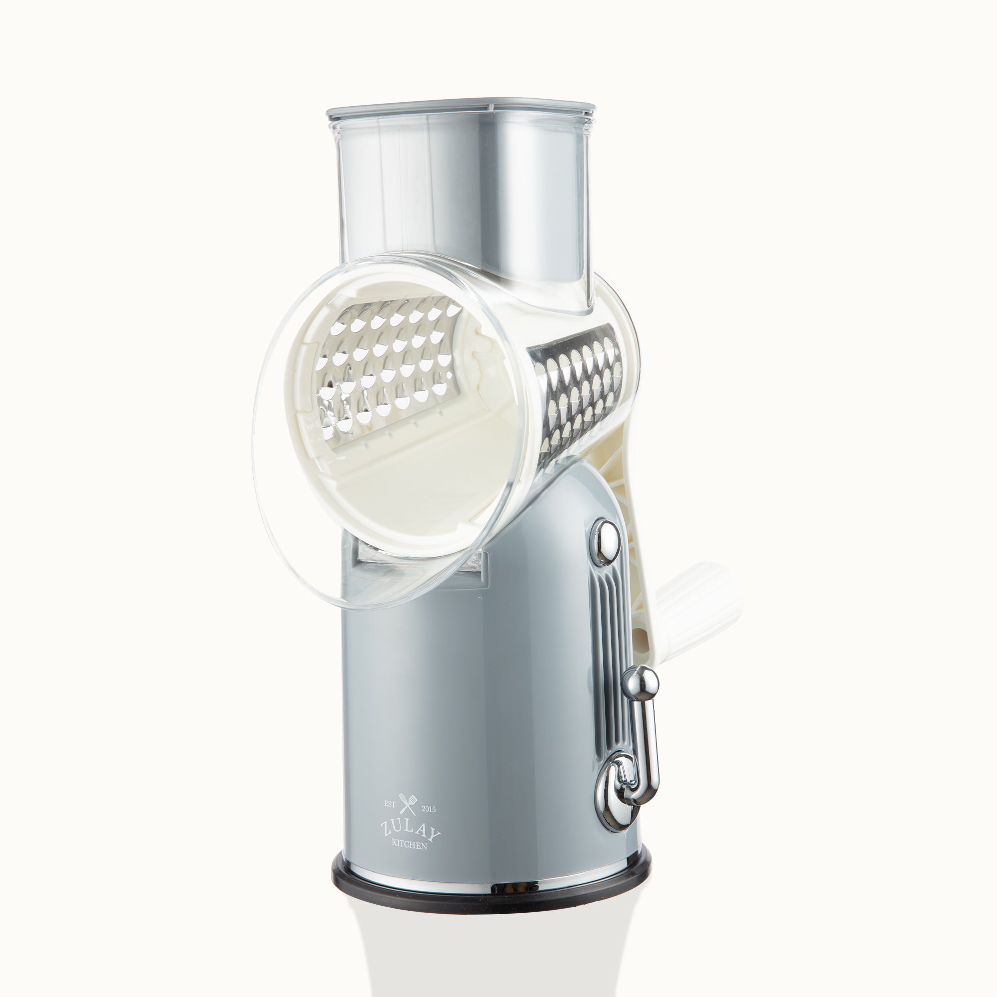Rotary Cheese Grater Classic with 5 Blades - Gray by Zulay Kitchen