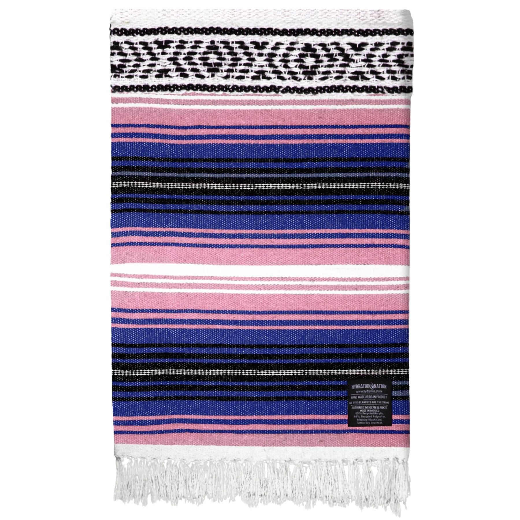 Hydration Nation Handcrafted Mexican Blanket - Rose Pastel by Zulay Kitchen