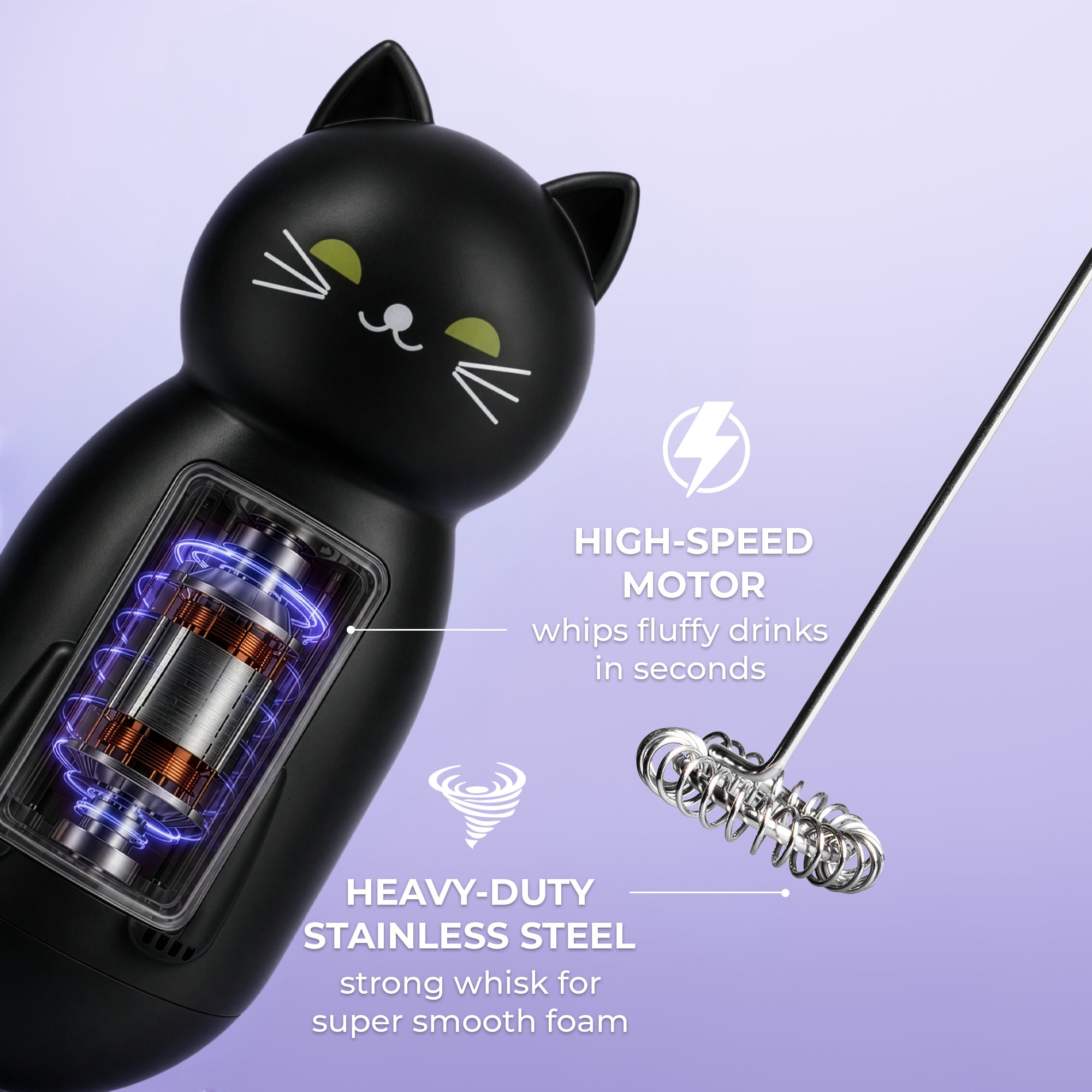 Cat-Shaped Frother Mixer