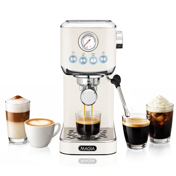 Zulay Magia Compact Espresso Machine - Cream by Zulay Kitchen