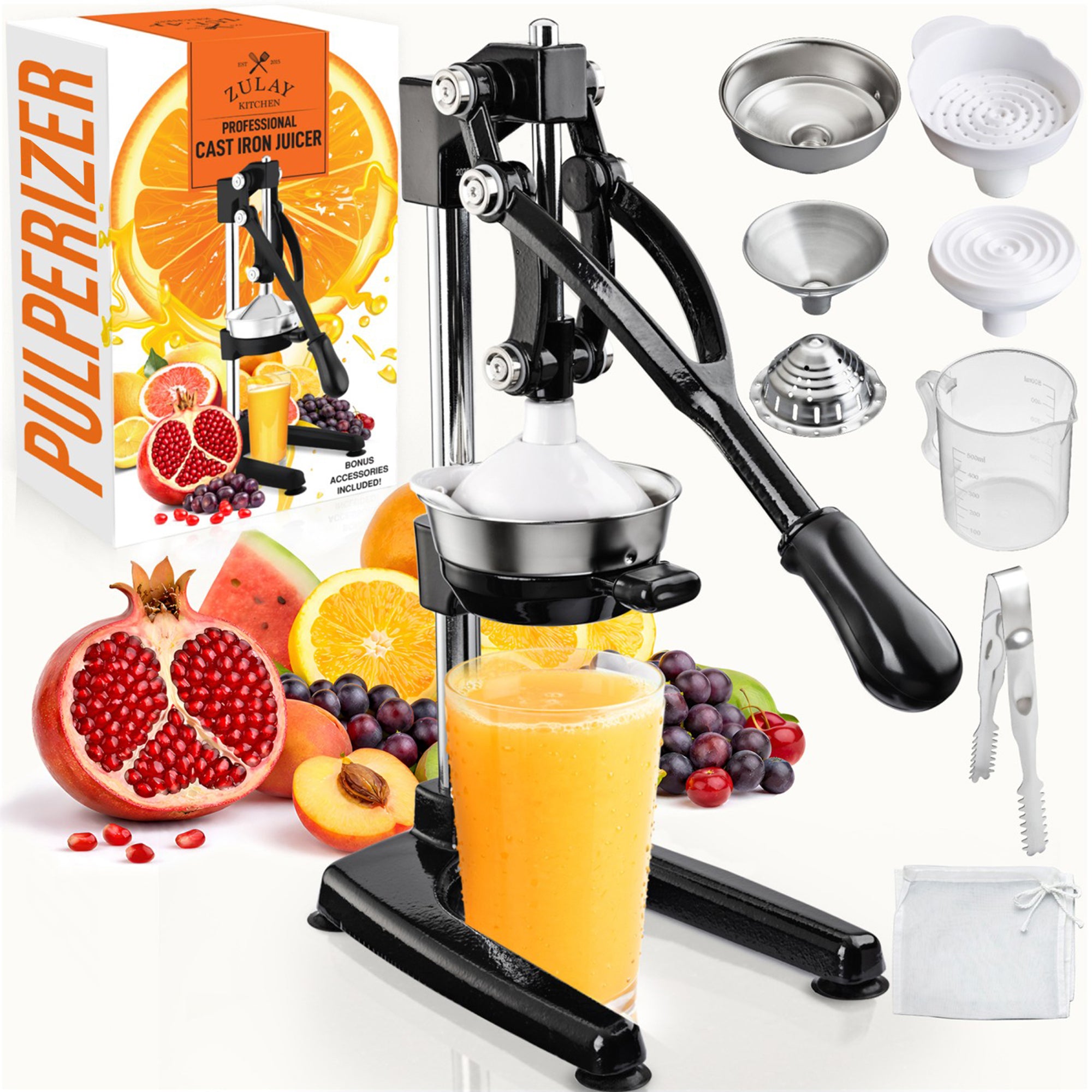 Pulperizer 9-in-1 Cast Iron Juicer - Black