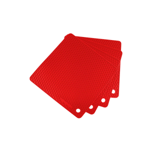 Silicone Trivet Mat Set 4 Pack Red by Zulay Kitchen