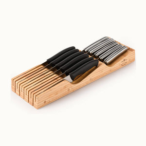 Bamboo Knife Drawer Organizer Tray by Zulay Kitchen