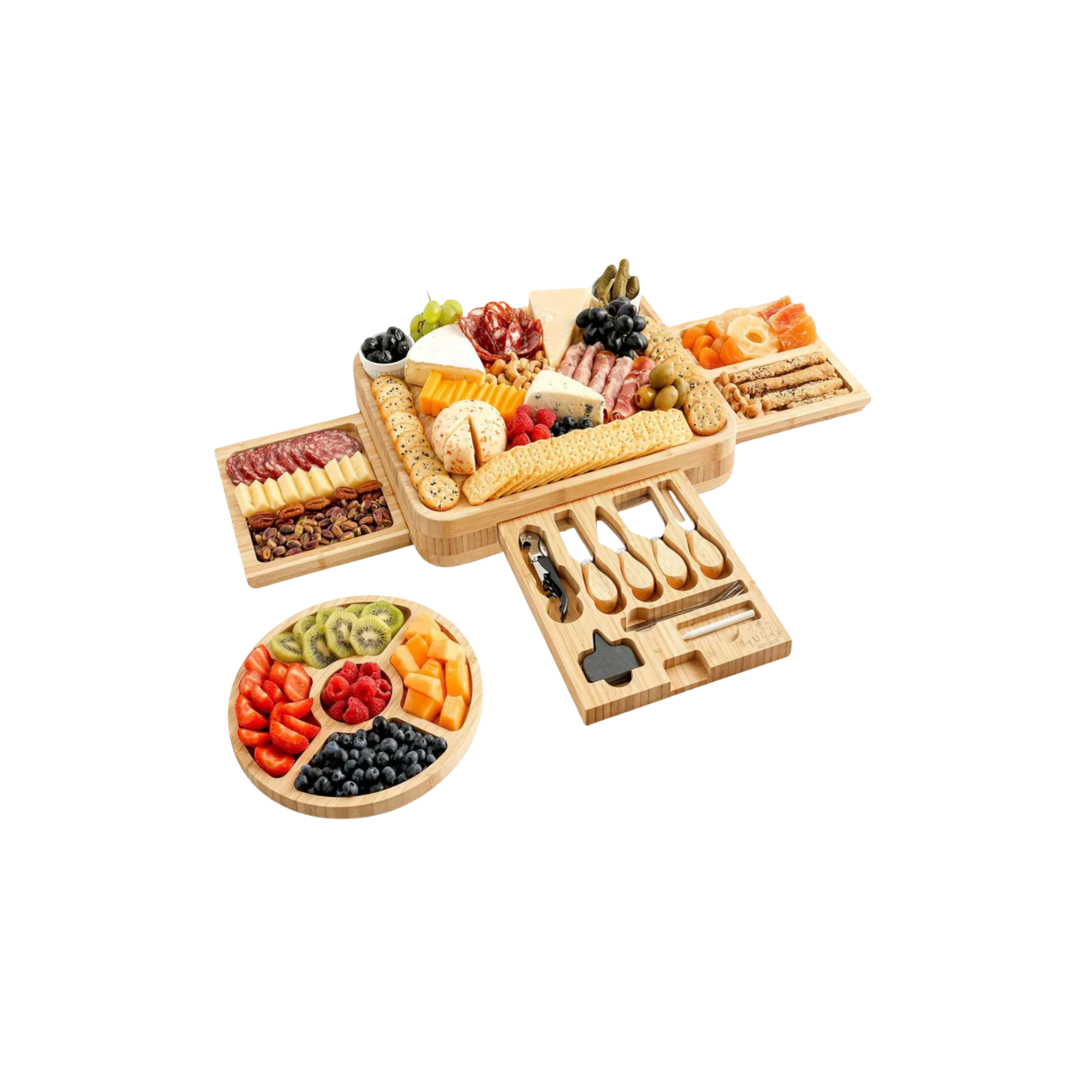 Cheese Board Deluxe Set - Bamboo by Zulay Kitchen