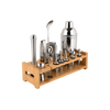 Complete Bartender Kit - 24-Piece Stainless Steel Cocktail Shaker Set with Bamboo Holder by Zulay Kitchen