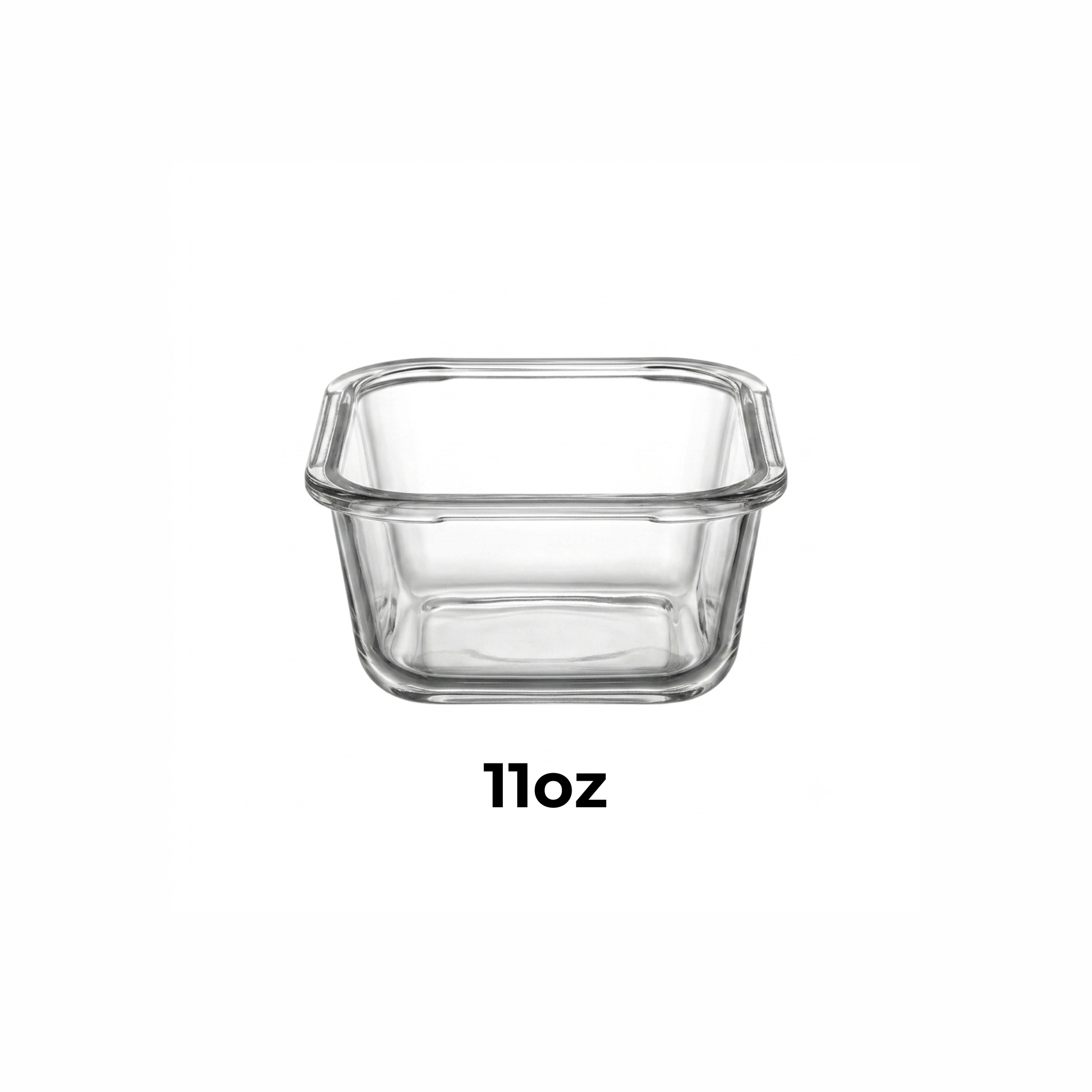Borosilicate Glass Food Storage Container - Square Container without Lid 11oz - Replacement Part