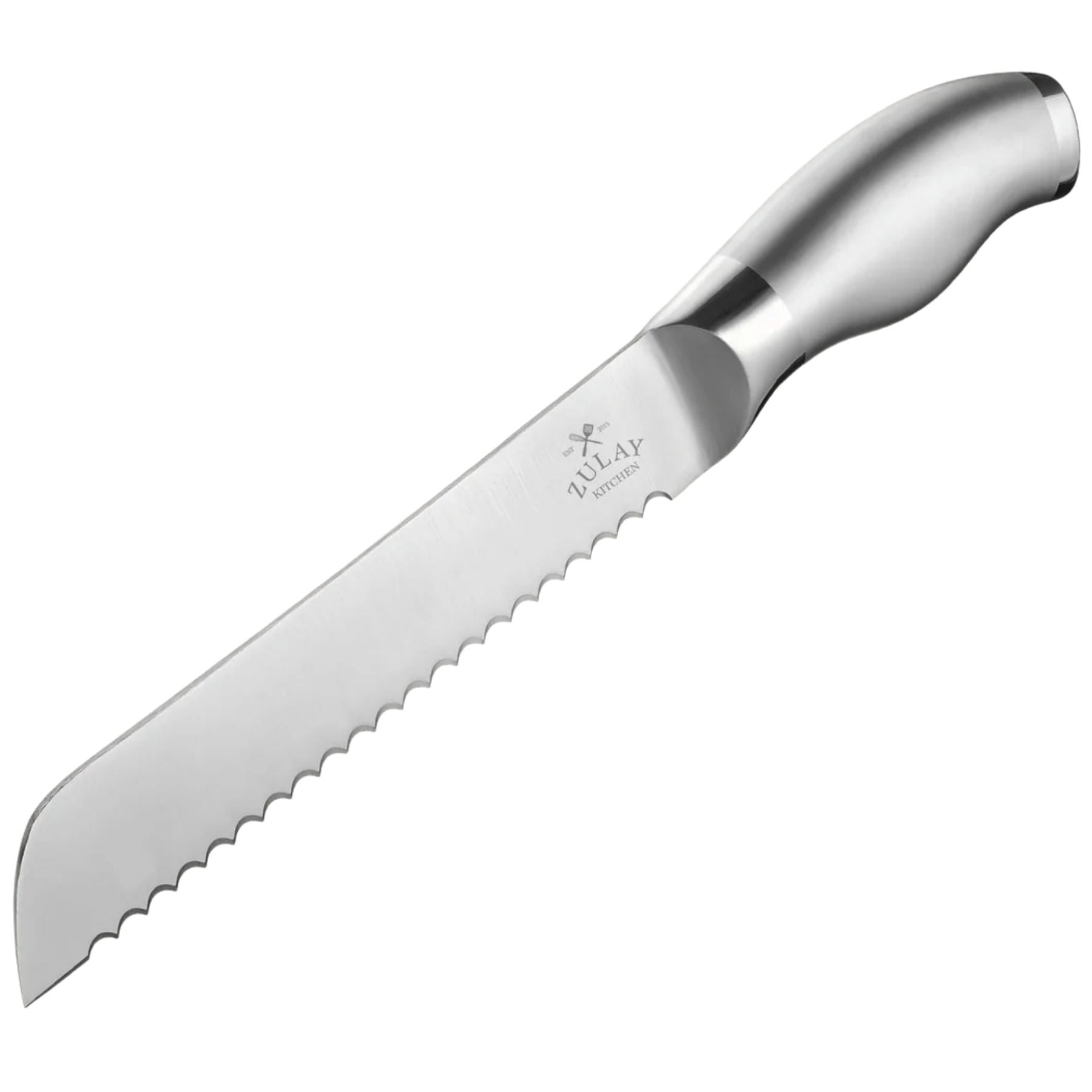 Bread Knife - 8 inch Serrated Blade - Silver by Zulay Kitchen