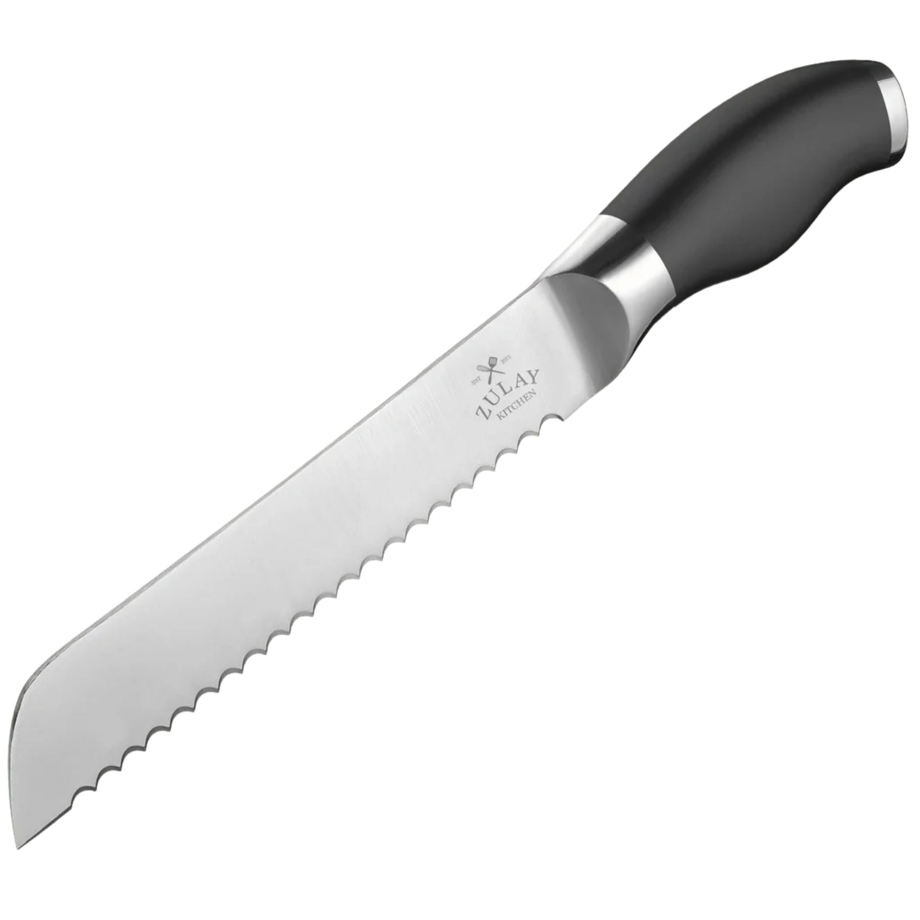 Bread Knife - 8 inch Serrated Blade - Black by Zulay Kitchen