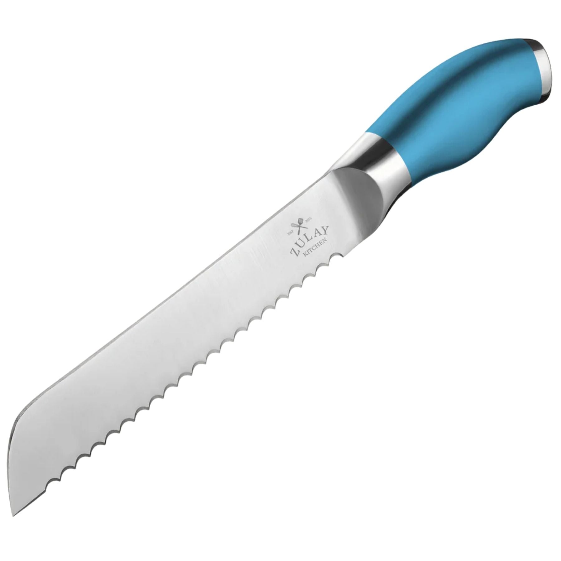 Bread Knife - 8 inch Serrated Blade - Blue by Zulay Kitchen