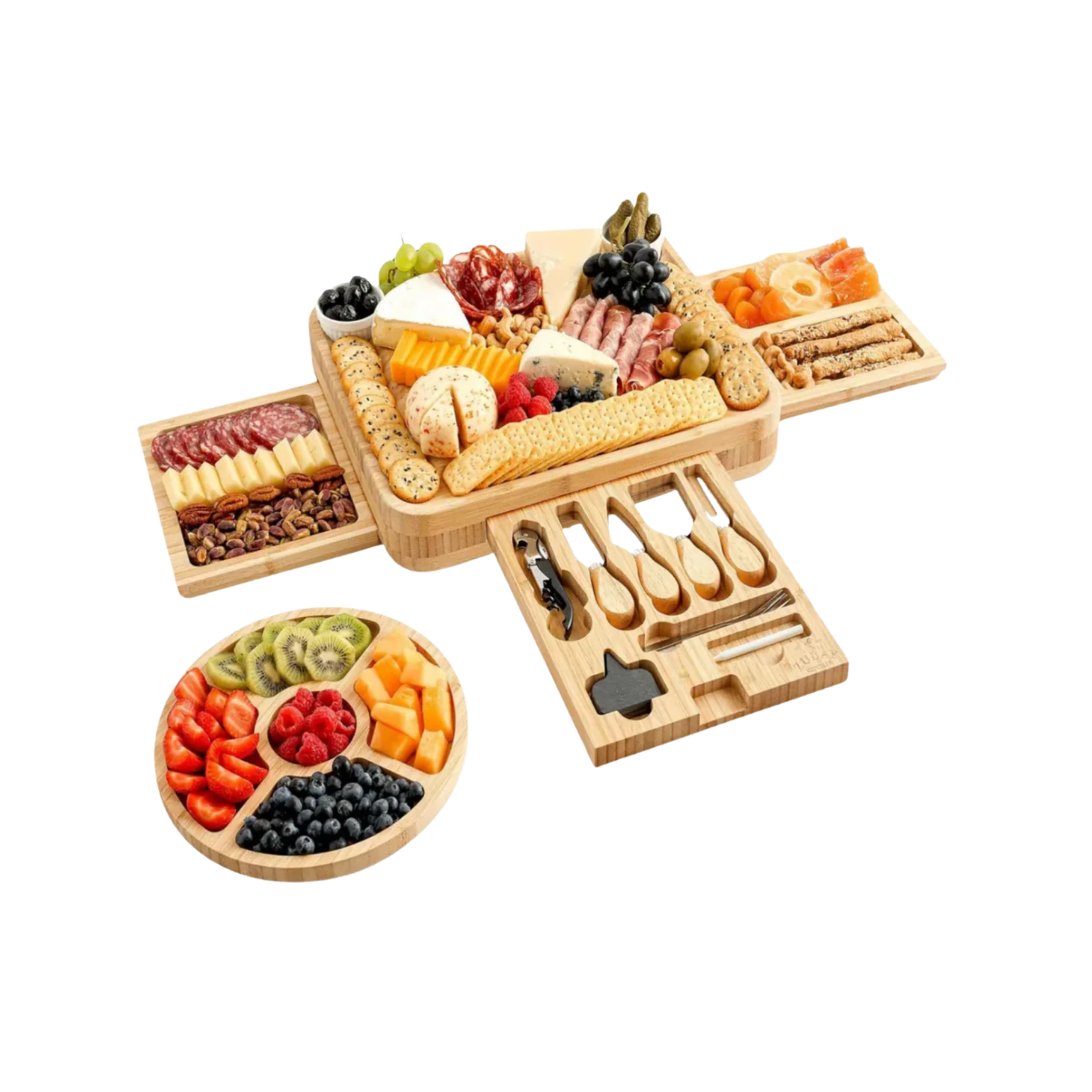 Cheese Board Deluxe Set - Bamboo by Zulay Kitchen