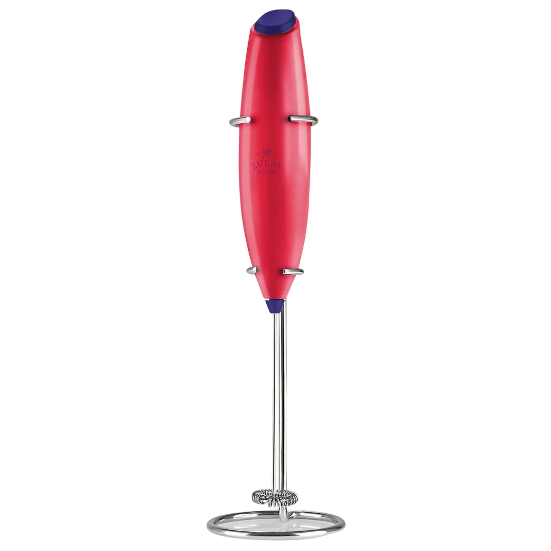 Classic Milk Frother With Stand Hot Pink/ Purple by Zulay Kitchen