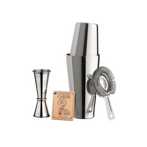 4-Piece Boston Cocktail Shaker Set - Silver