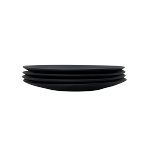 The Contour Dinner Plate - Set of 4 - Black by Zulay Kitchen