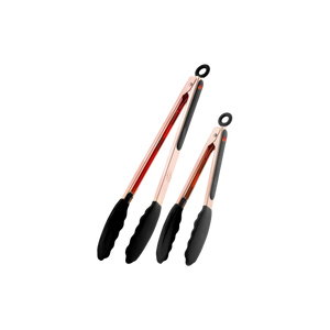 Stainless Steel Kitchen Tongs with Silicone Tips - Black By Zulay Kitchen