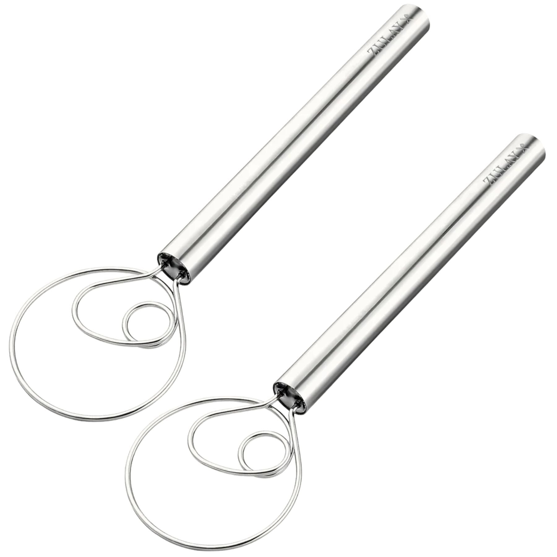 Danish Dough Whisk Stainless Steel- 2 Pack Single Eye by Zulay Kitchen