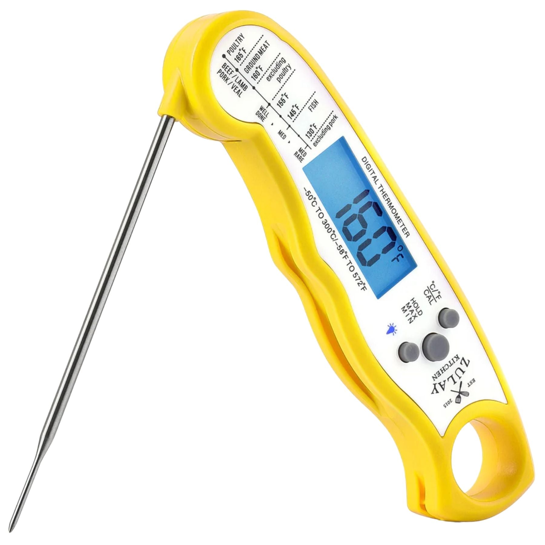 Digital Food Thermometer for Cooking & Grilling - Yellow by Zulay Kitchen