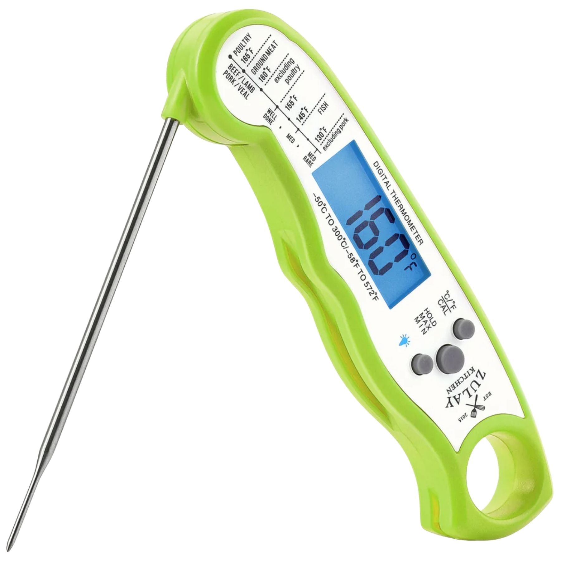 Digital Food Thermometer for Cooking & Grilling - Green by Zulay Kitchen
