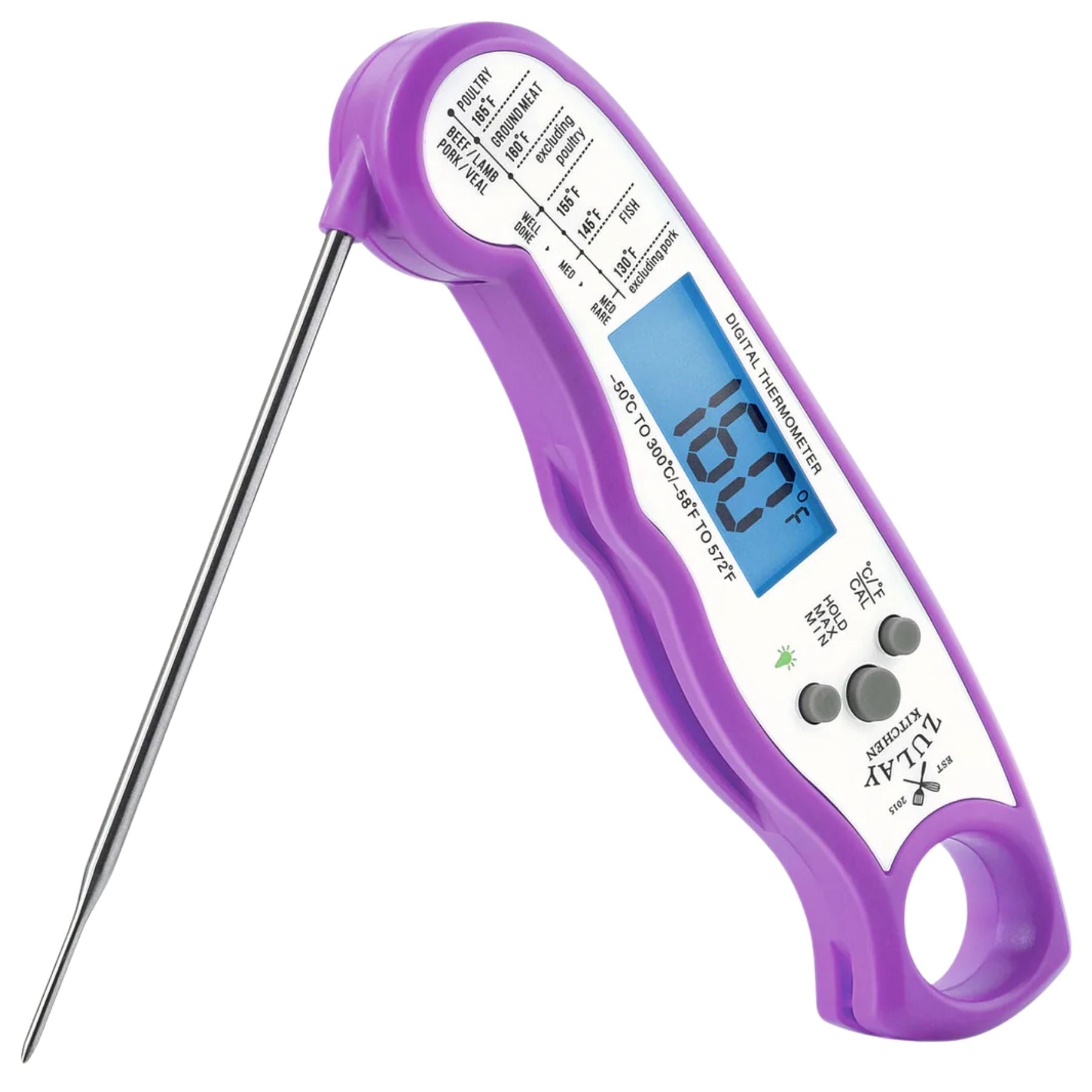 Digital Food Thermometer for Cooking & Grilling-Purple by Zulay Kitchen