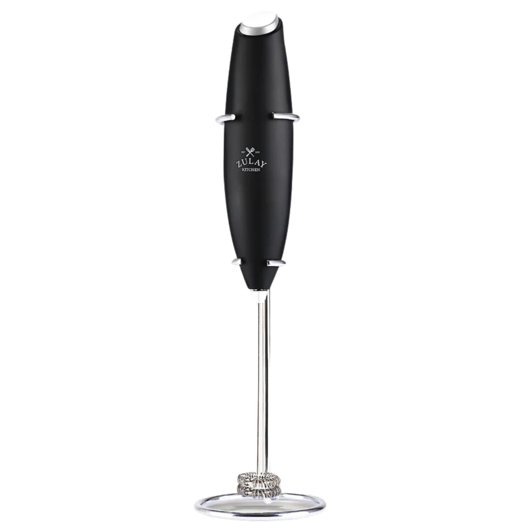 Double Whisk Milk Frother Handheld Mixer - Black by Zulay Kitchen
