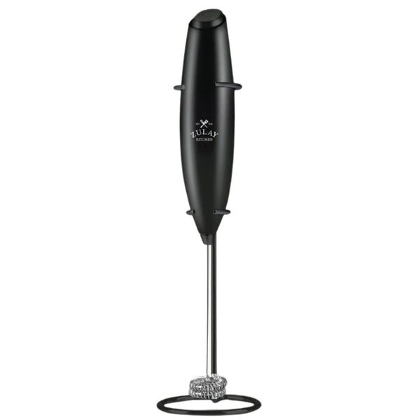 Double Whisk Milk Frother Handheld Mixer - Exec Black N Black by Zulay Kitchen