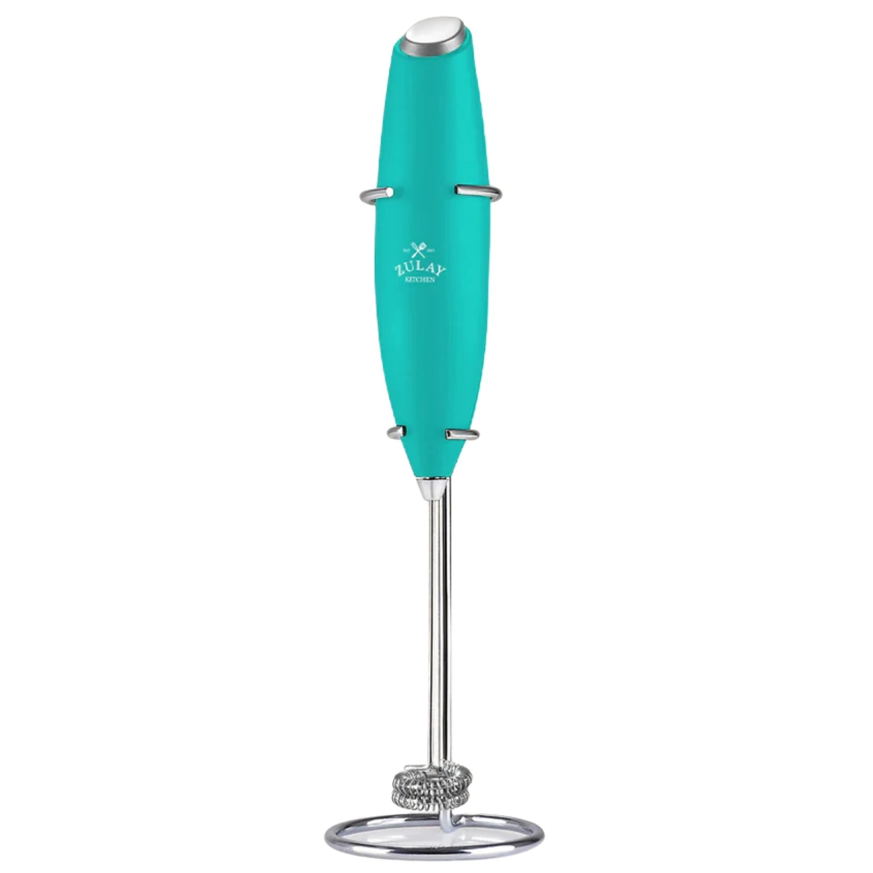 Double Whisk Milk Frother Handheld Mixer - Caribbean Aqua by Zulay Kitchen