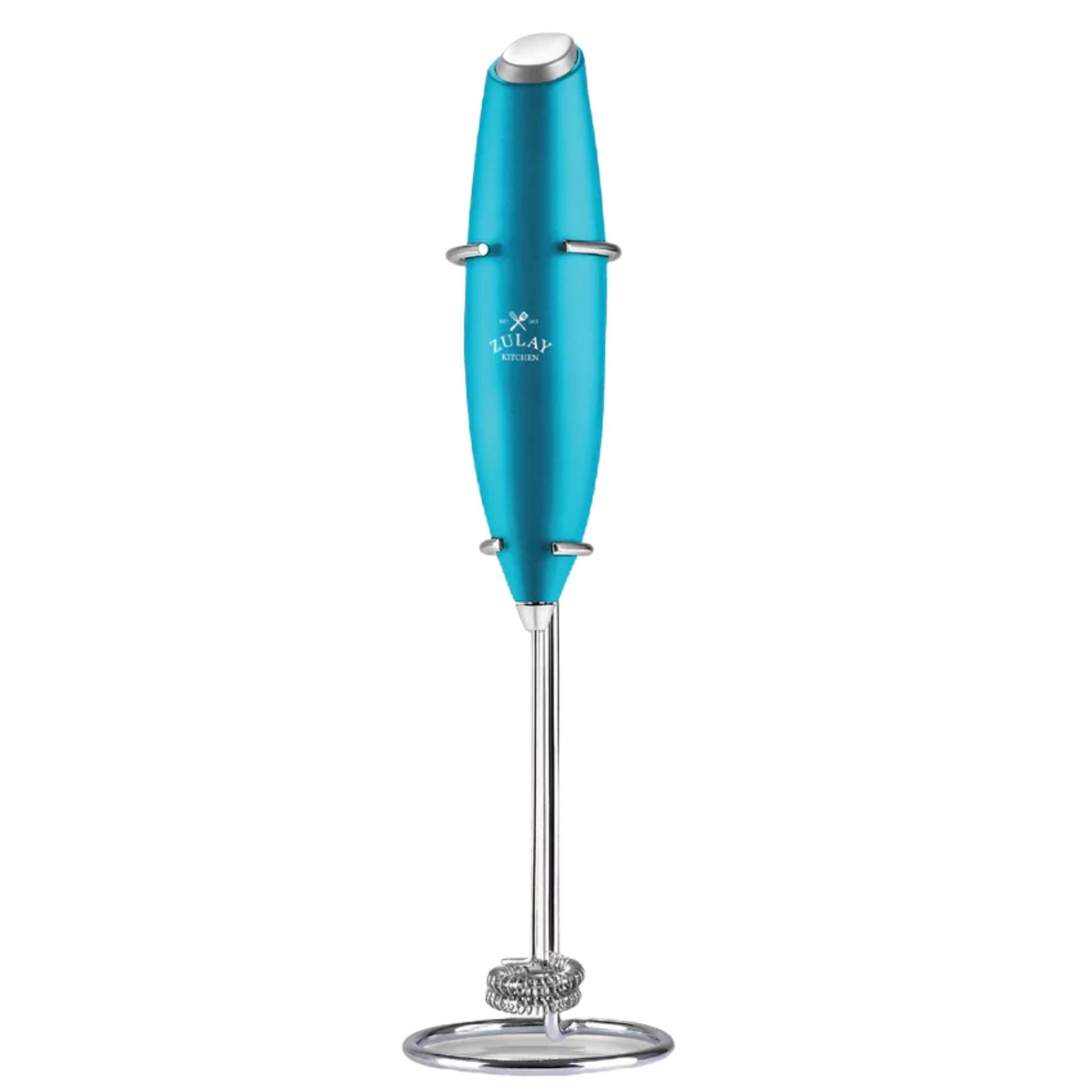 Double Whisk Milk Frother Handheld Mixer - Teal by Zulay Kitchen