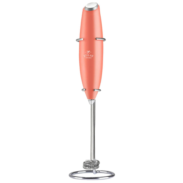 Double Whisk Milk Frother Handheld Mixer - Peaches N Cream by Zulay Kitchen
