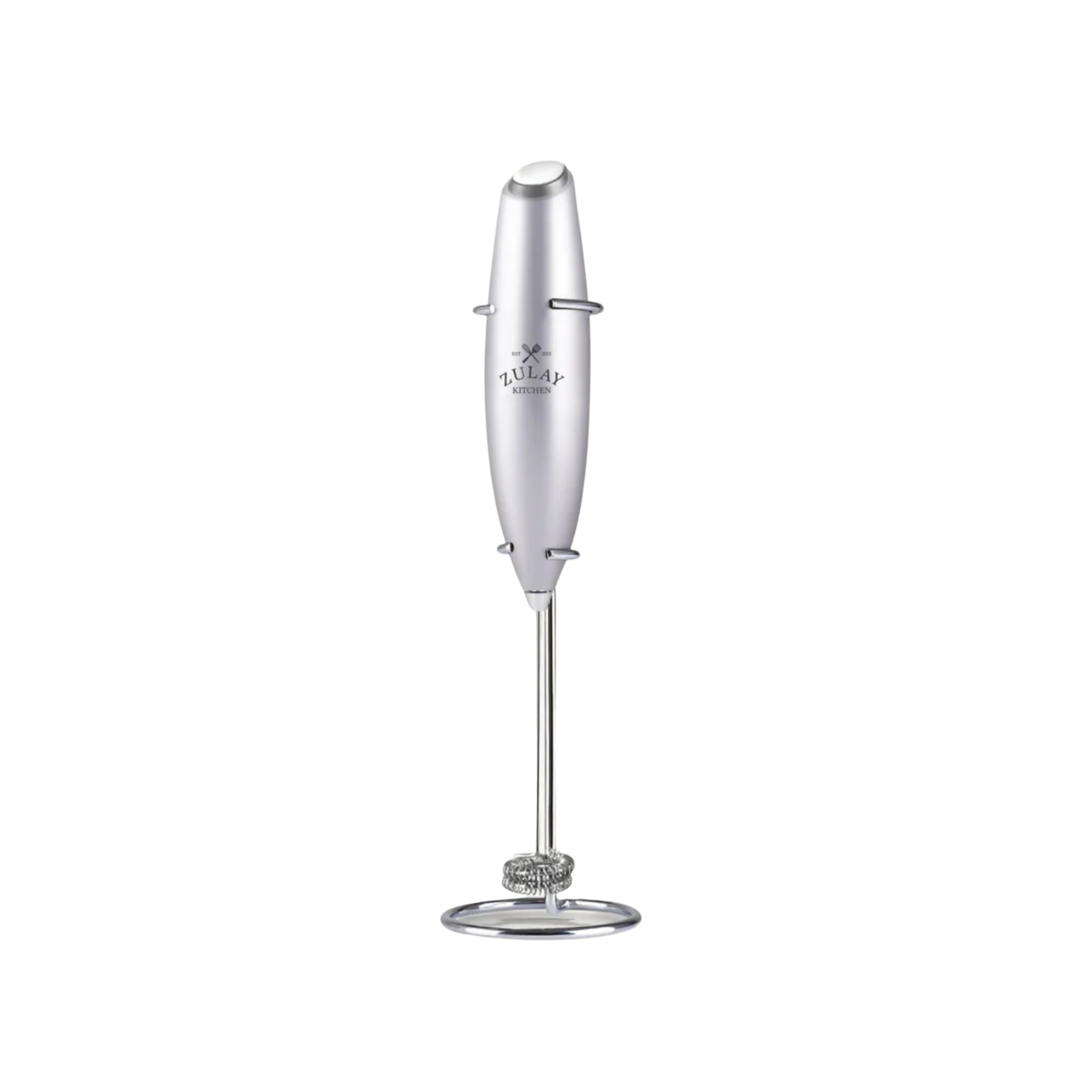 Milk Boss Milk Frother Battery-Operated-Silver by Zulay Kitchen