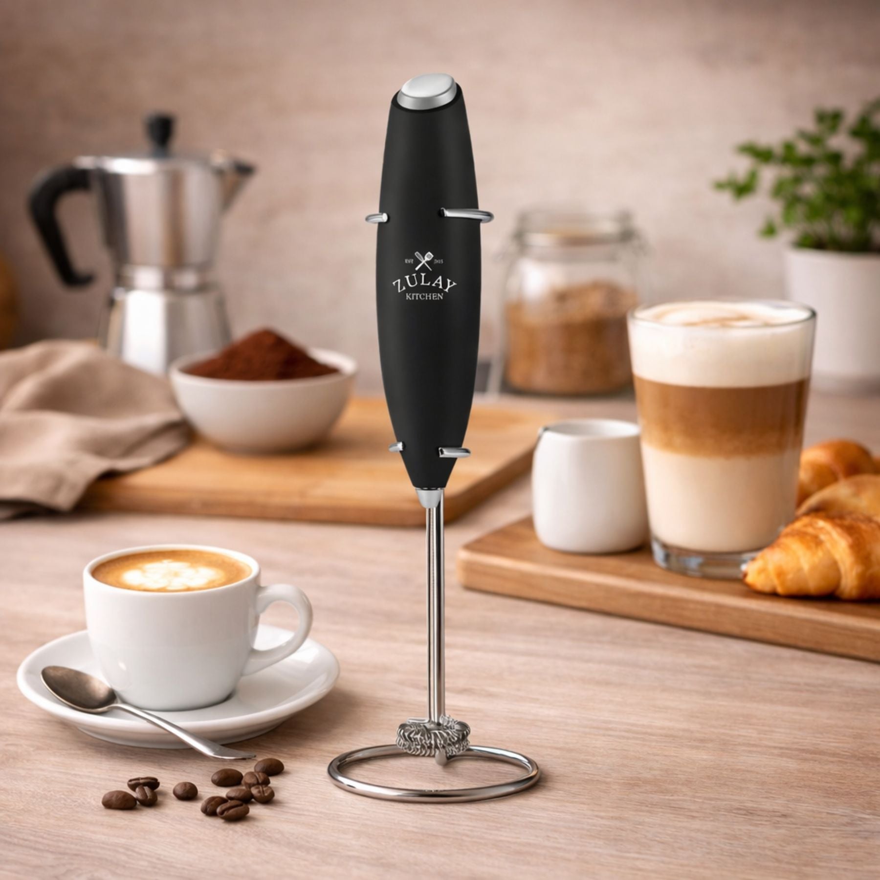 Double Whisk Milk Frother Handheld Mixer | Zulay Kitchen