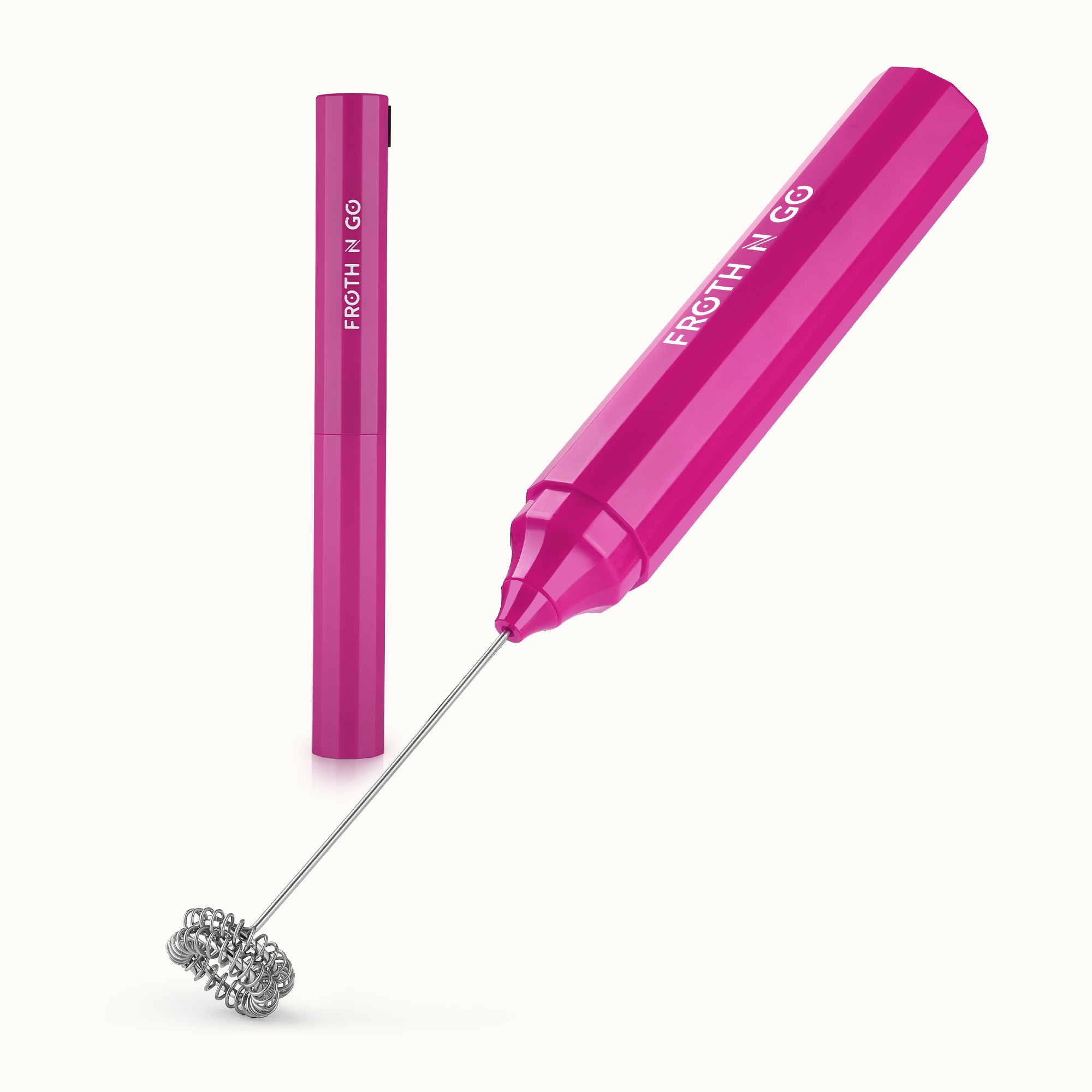 Froth N Go Rechargeable Milk Frother with Case - Dragonfruit by Zulay Kitchen