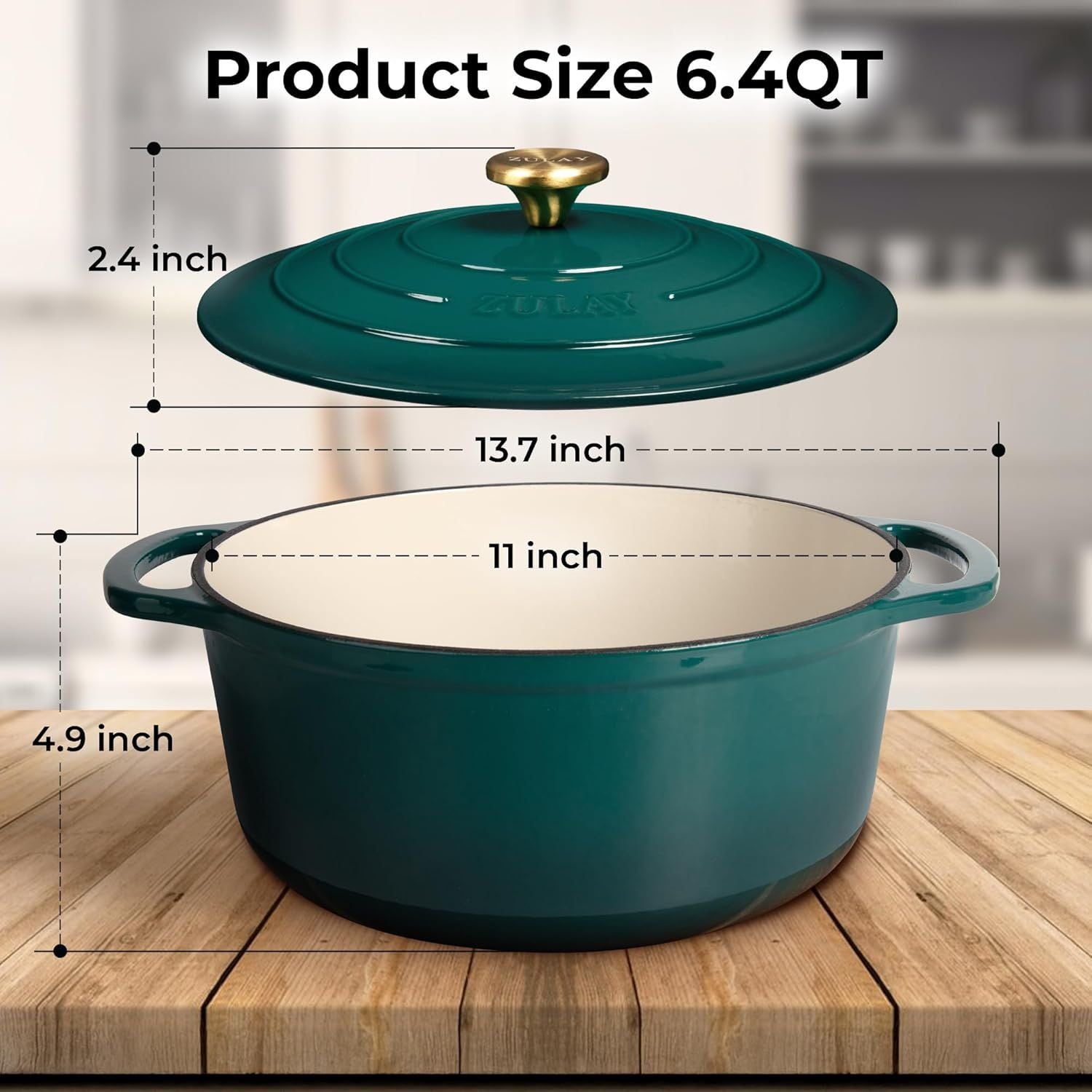 Enameled Cast Iron Dutch Oven with Lid​ | Zulay Kitchen