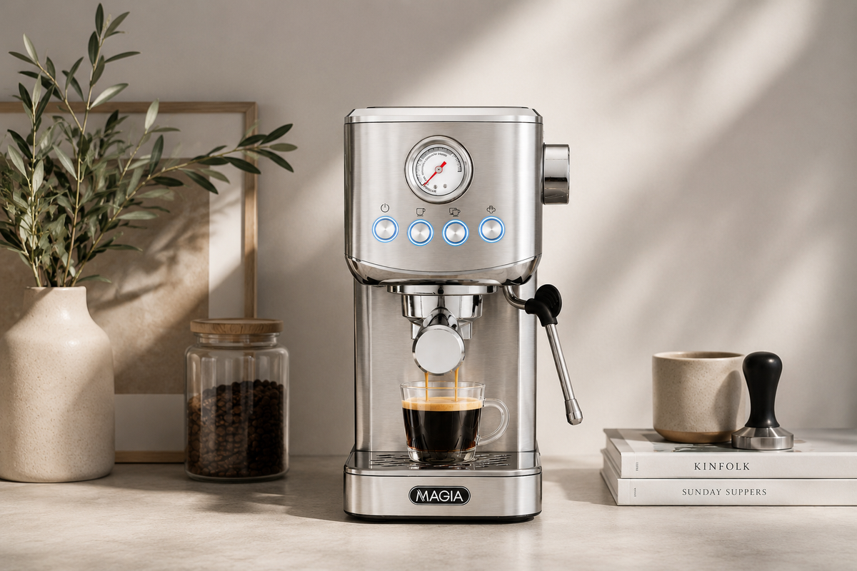 Compact Espresso Machine - White by Zulay Kitchen 