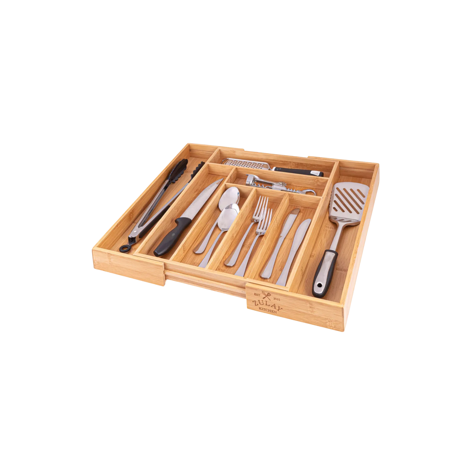 Expandable Bamboo Kitchen Drawer Organizer by Zulay Kitchen