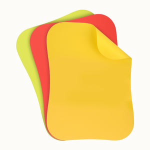 Flexible Cutting Board Mats - Set of 3	Curved Edge (Yellow/Red/Lime Grass) by Zulay Kitchen