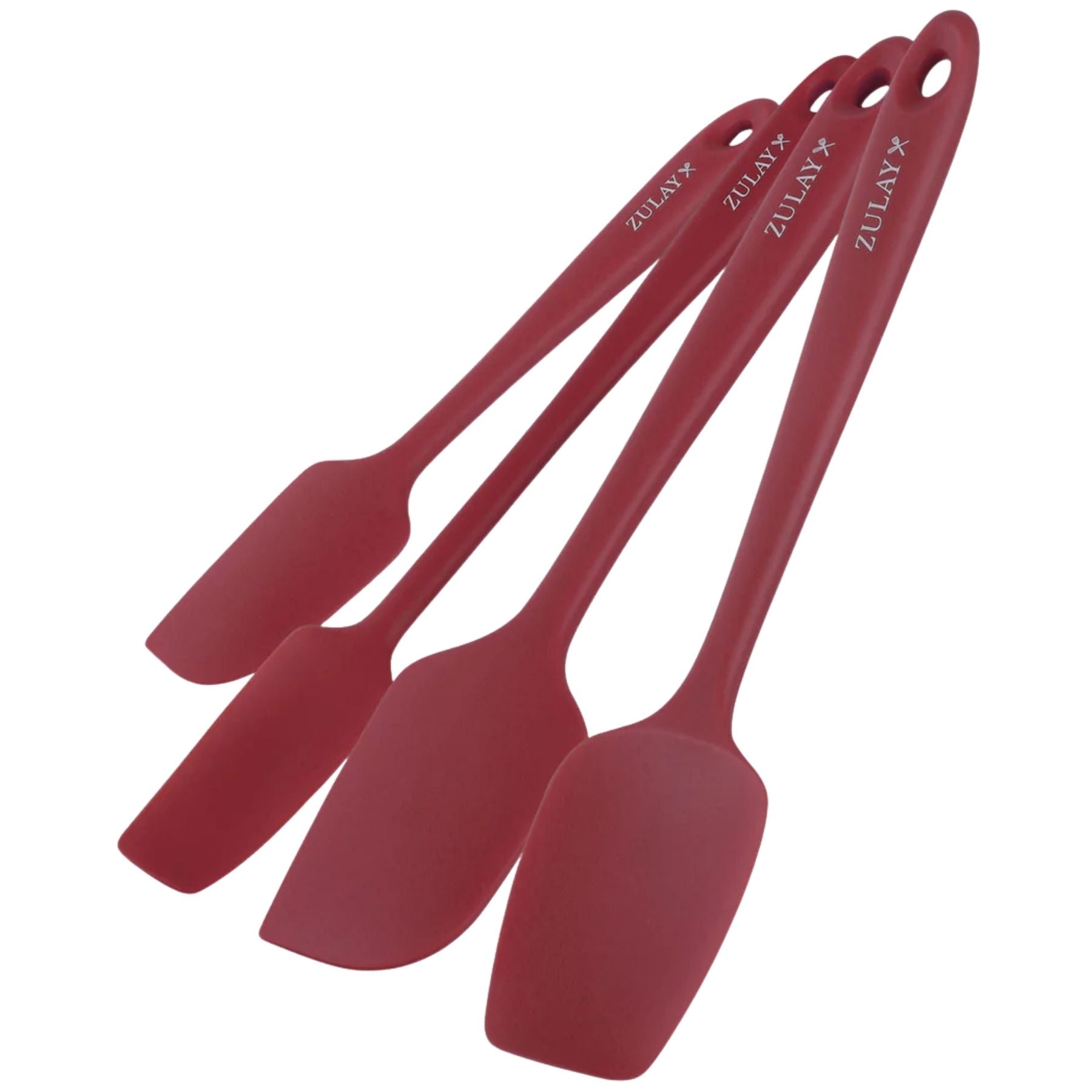 Food-Grade Silicone Rubber Spatula Set - 4-Piece - Red by Zulay Kitchen