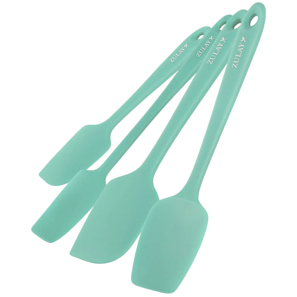 Food-Grade Silicone Rubber Spatula Set - 4-Piece-Aqua Sky by Zulay Kitchen