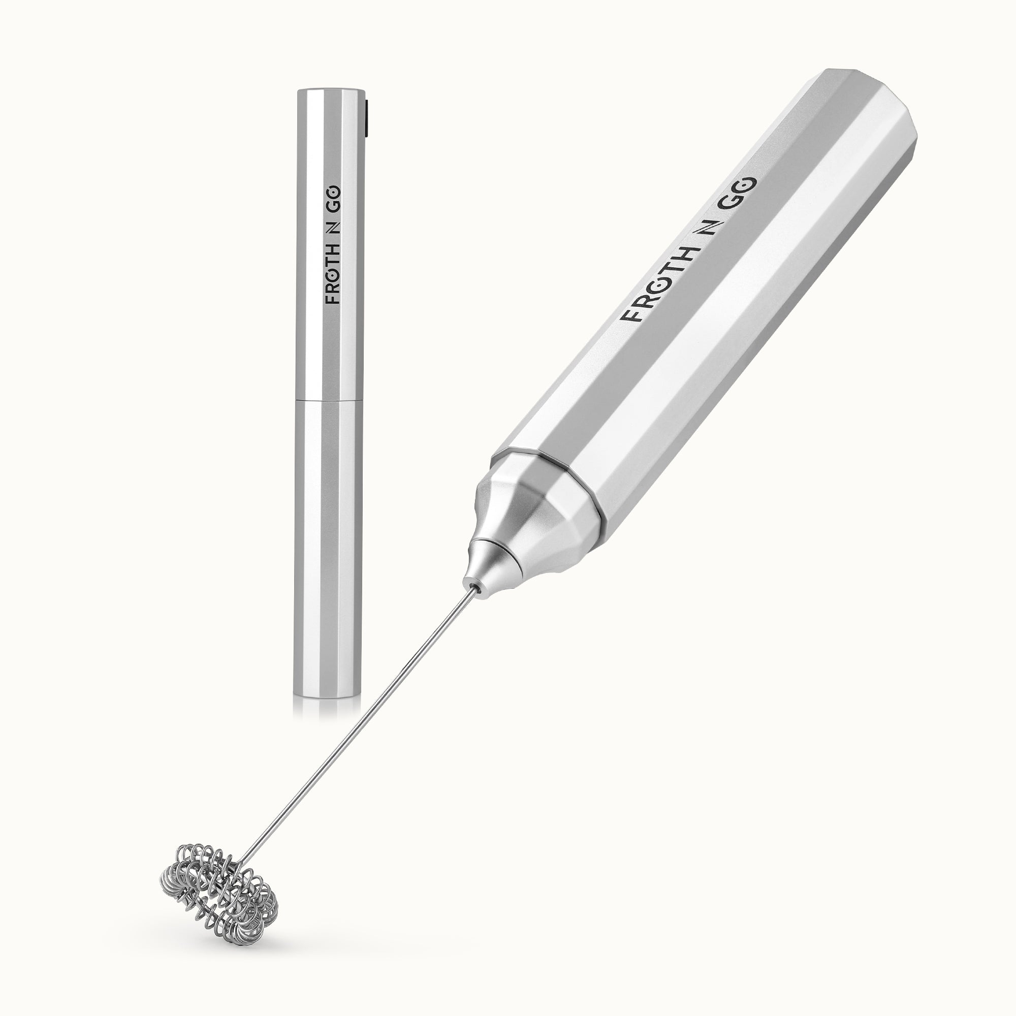 Froth N Go Rechargeable Milk Frother with Case - Silver by Zulay Kitchen