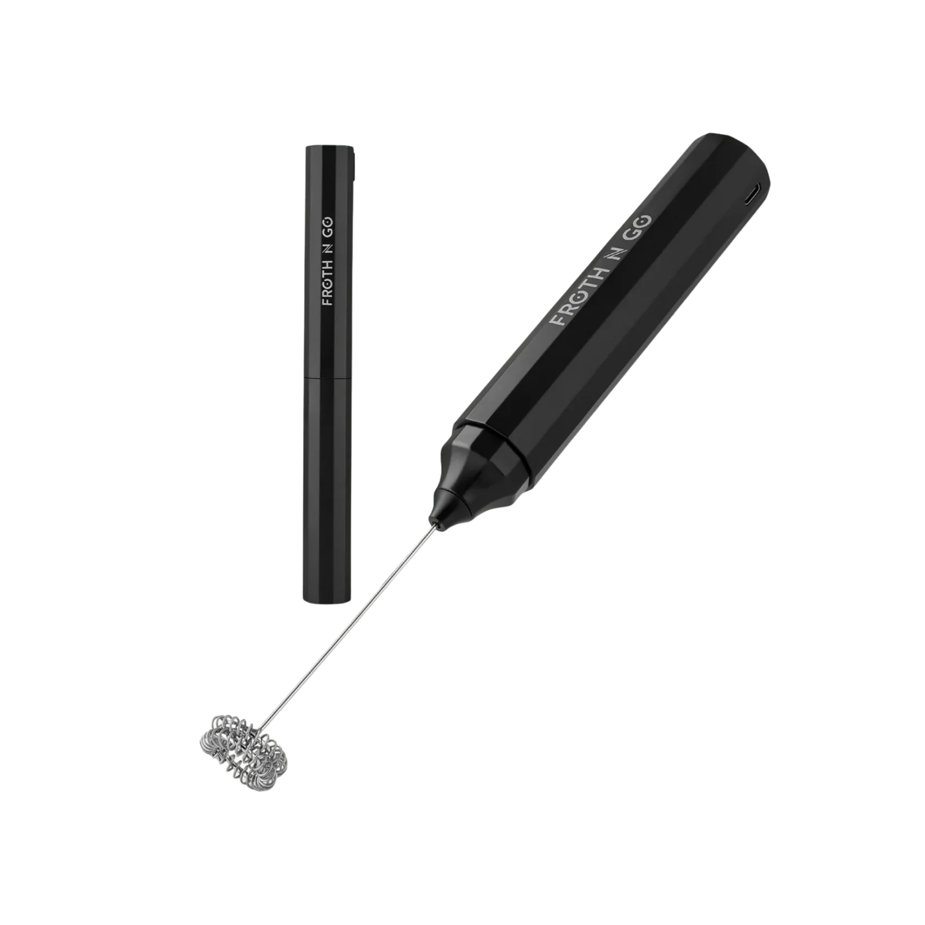 Froth N Go Rechargeable Milk Frother with Case - Black by Zulay Kitchen