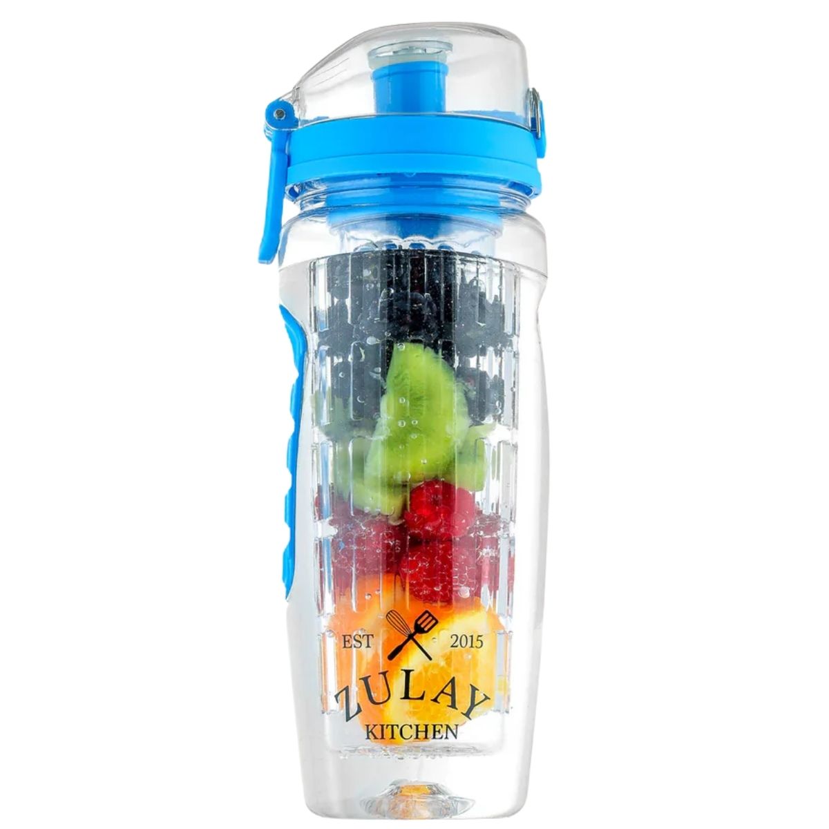 Fruit Infuser Water Bottle with Time Marker - Ocean Blue by Zulay Kitchen
