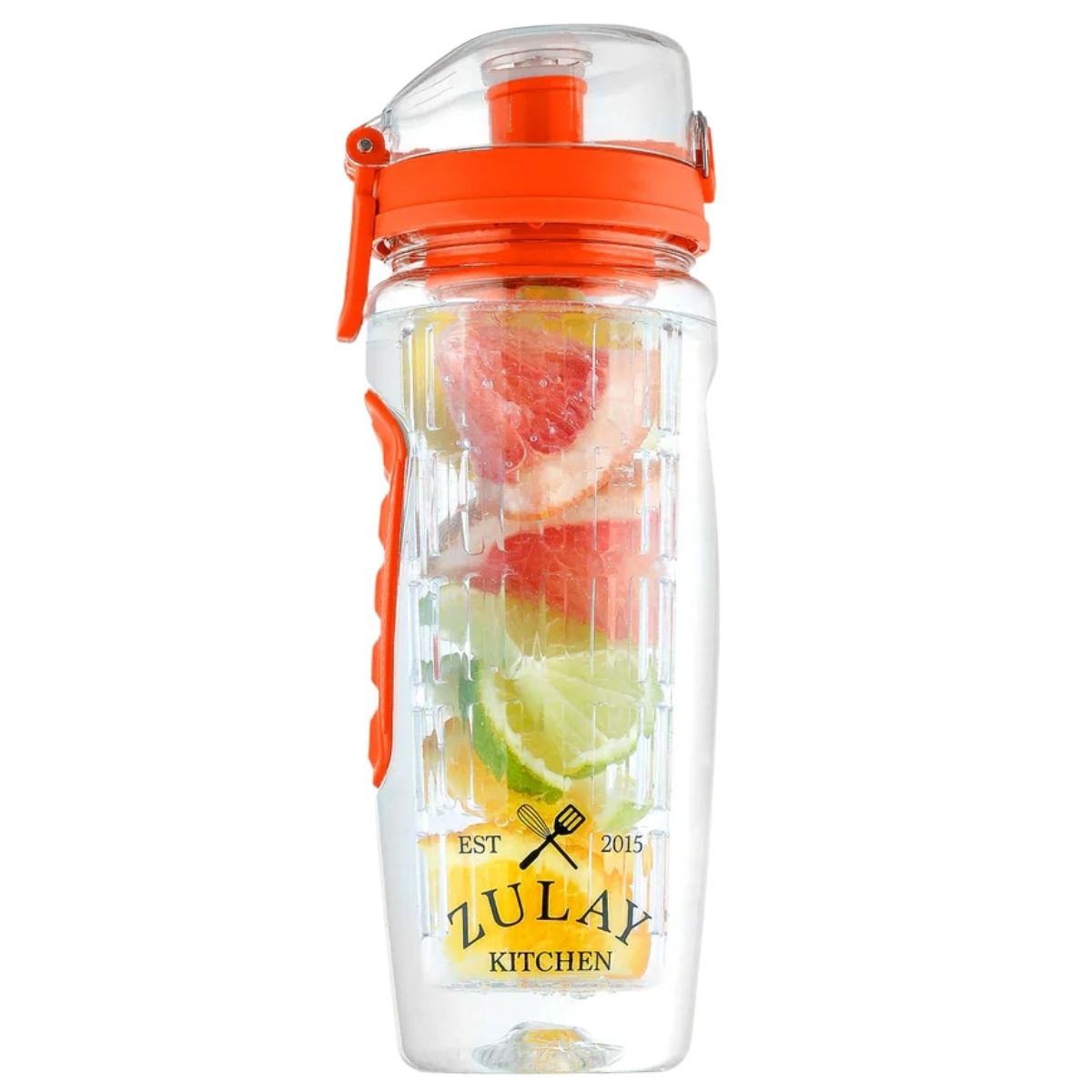 Fruit Infuser Water Bottle with Time Marker - Sunrise Orange by Zulay Kitchen