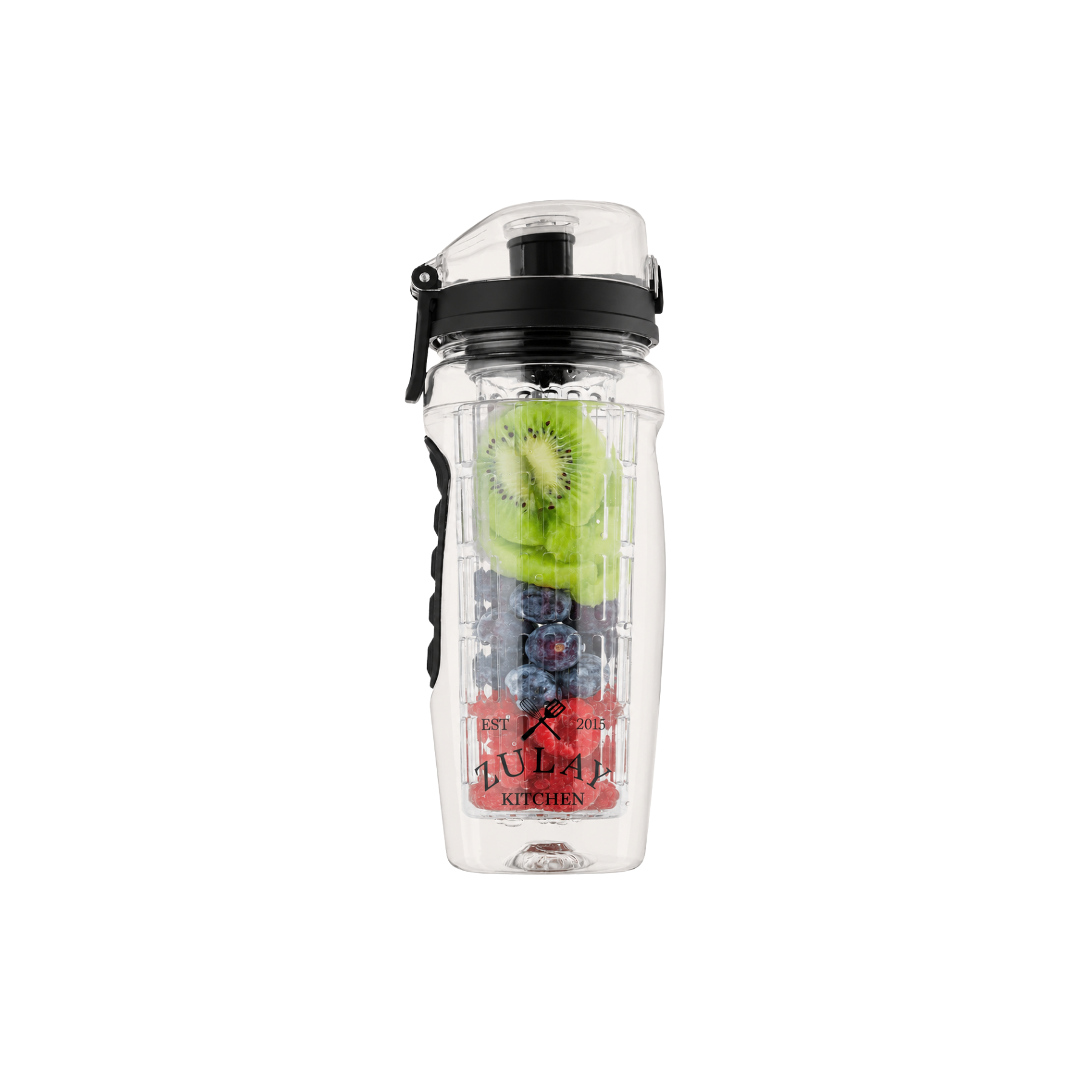 Fruit Infuser Water Bottle with Time Marker - Black by Zulay Kitchen