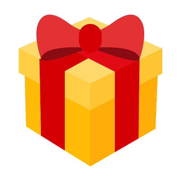 Yellow gift box with a red bow on a white background by Zulay Kitchen