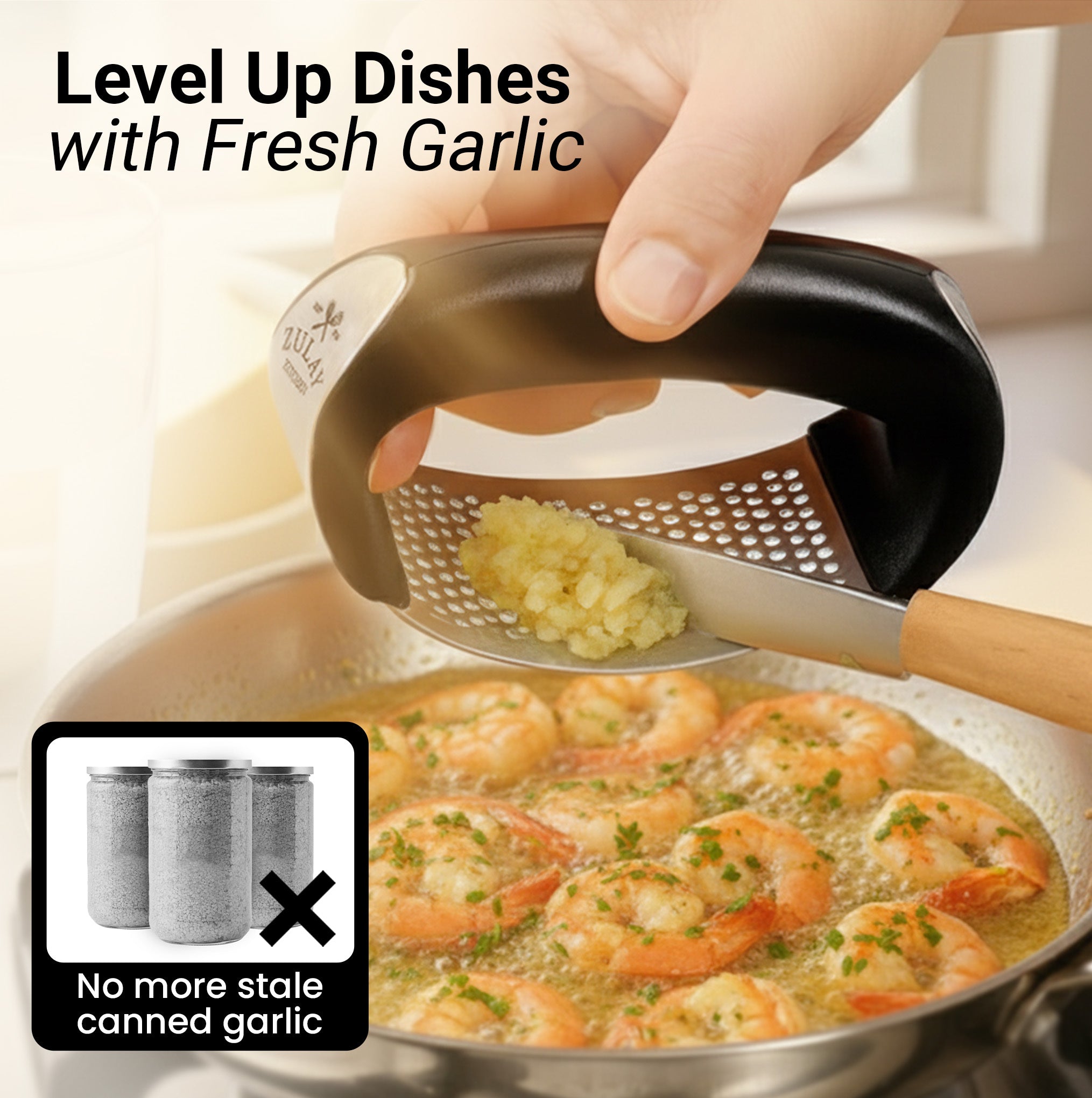 Ergonomically Constructed with Arc Shape Garlic Press by Zulay Kitchen